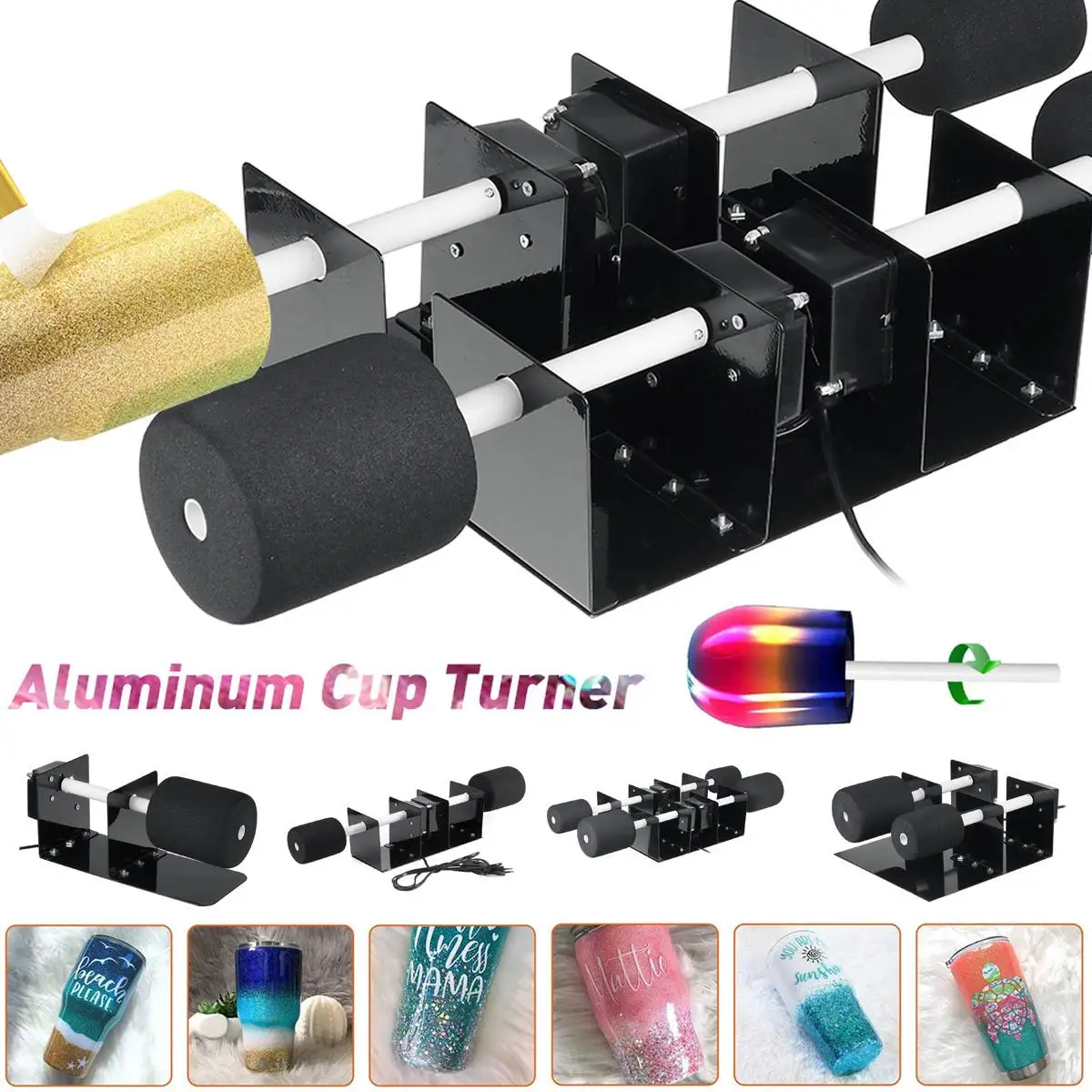 

Четырехосевой поворотный станок для чашек, поворотный станок для чашек, инструменты для поделок, набор Тумблер для спиннера с двигателем 220 ...