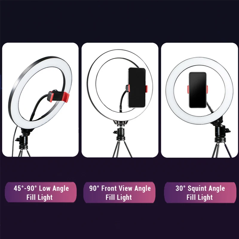 Светодиодный кольцевой светильник для селфи студисветильник лампа с