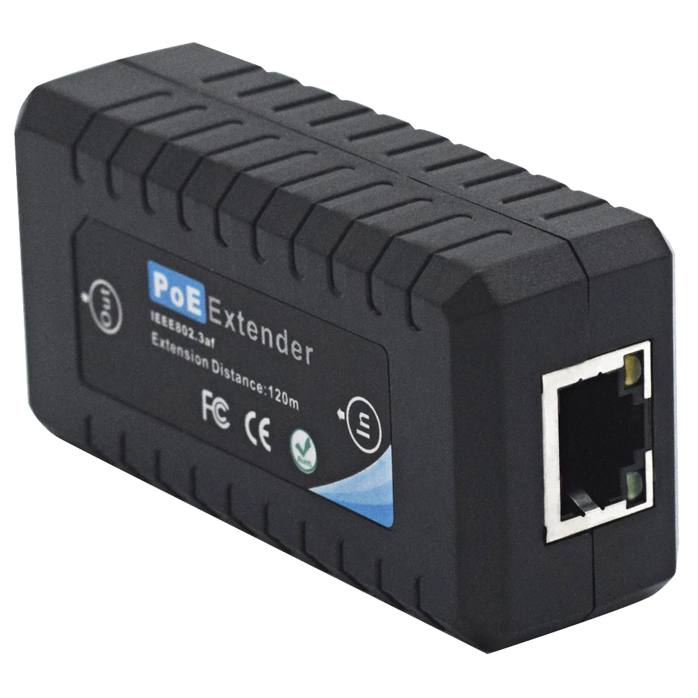 1 порт 10/100 м PoE удлинитель IEEE802.3af для Ethernet систем безопасности IP камера