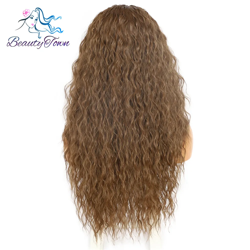 Длинные кудрявые #10 коричневые искусственные волосы для женщин повседневные
