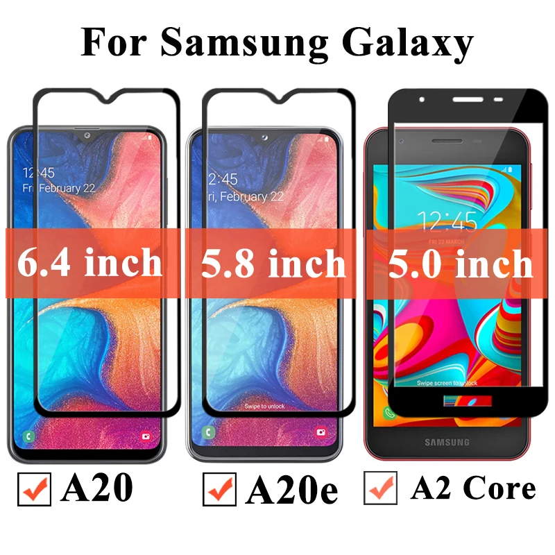 Закаленное стекло для samsung Galaxy A20 A20e A2 Core защита для экрана Samsun A 20 20e Защитная Броня A2core Samsyng Galax e 2