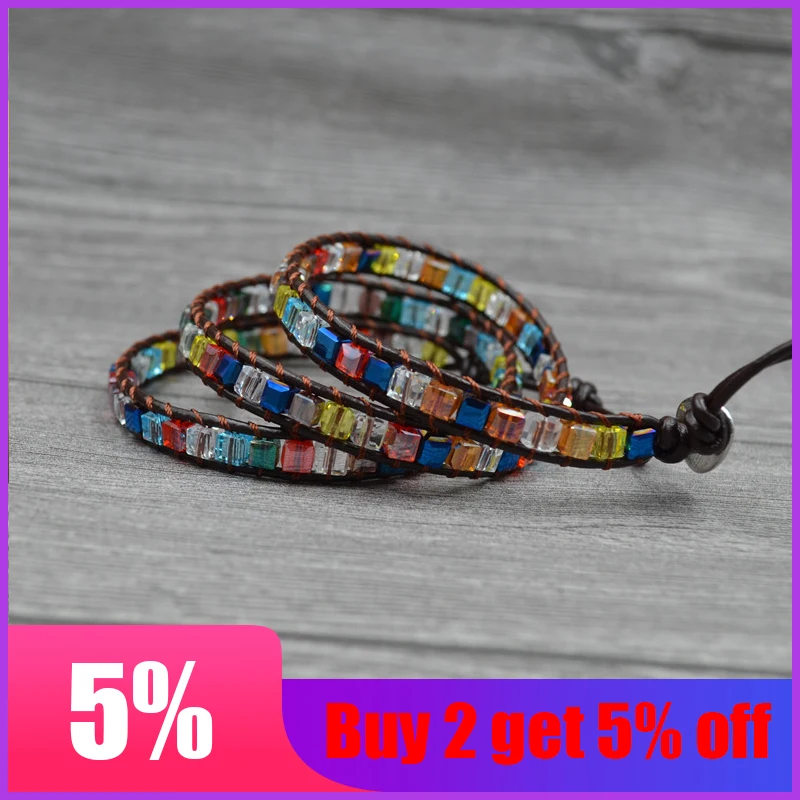 Новинка 2019 г. Набор браслетов из натурального камня и кристаллов ручной работы