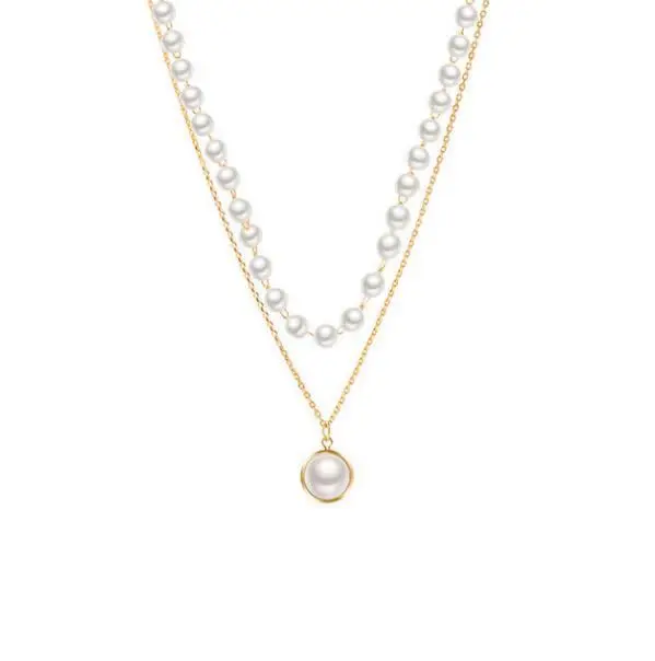 

European and American cross border jewelry fashion pearl chain necklace femininity Pearl Pendant New Necklace
