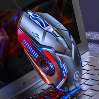 usb wired mouse rgb computer gaming mouse esports mechanical led backlit six keys luminous office laptop accessories
