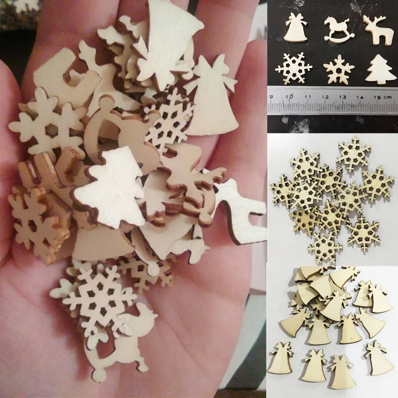 100 шт. деревянные подвесные украшения для ёлки|Кулоны и подвески| |