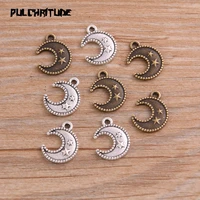 30pcs 1215mm two color metal zinc alloy small moon star charms fit jewelry medical plant pendant charms makings