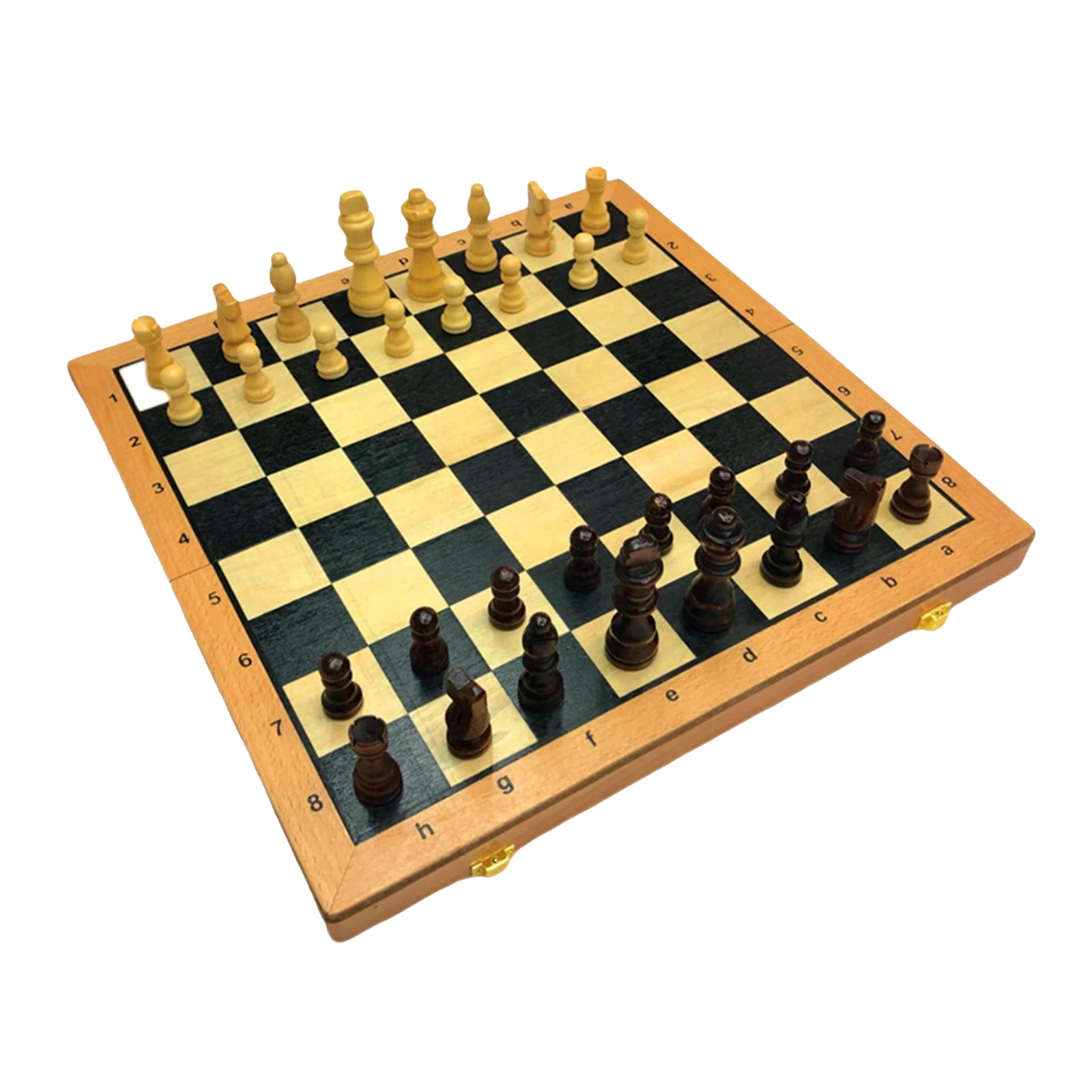 

Wooden Chess Set for Kids and Adults Folding Chess Board Travel Chess Set Game Board Interior for Storage 7.8cm King Pieces