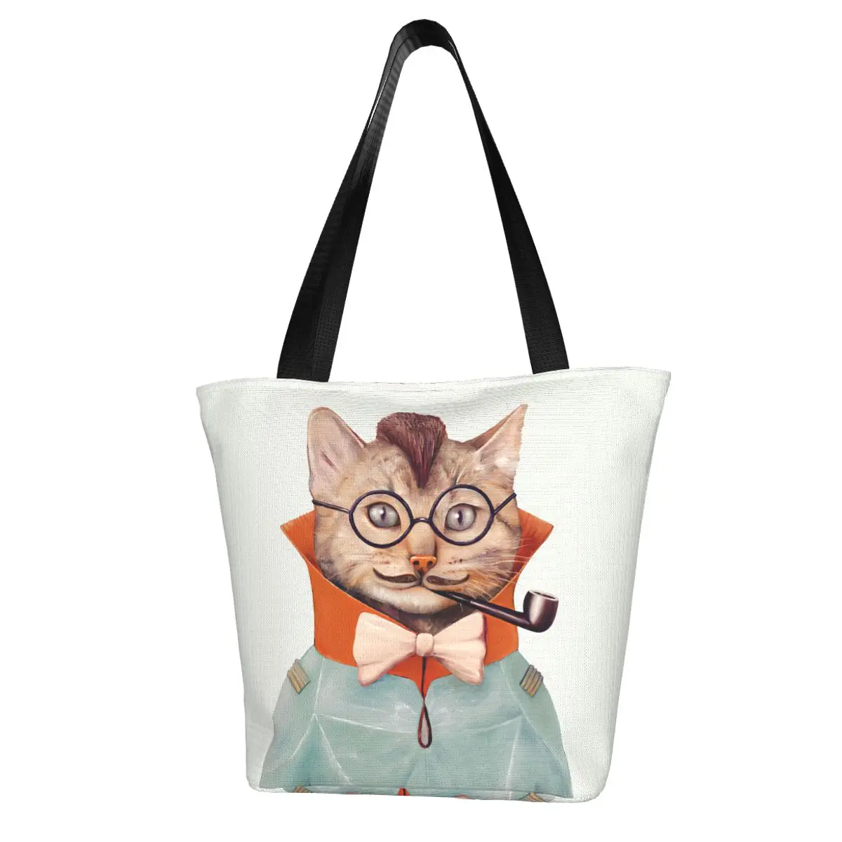 Eclectic Cat Polyester outdoor girl handbag, woman shopping bag, shoulder bag, canvas bag, gift bag