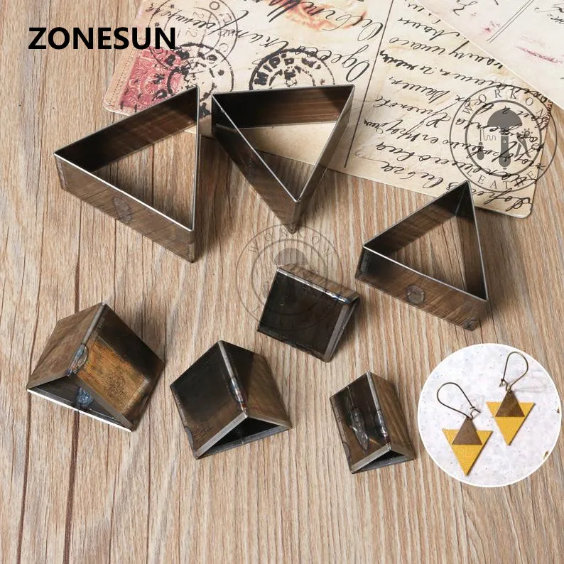 Треугольные геометрические серьги ZONESUN Штамповочный Инструмент Для Резки Кожи и