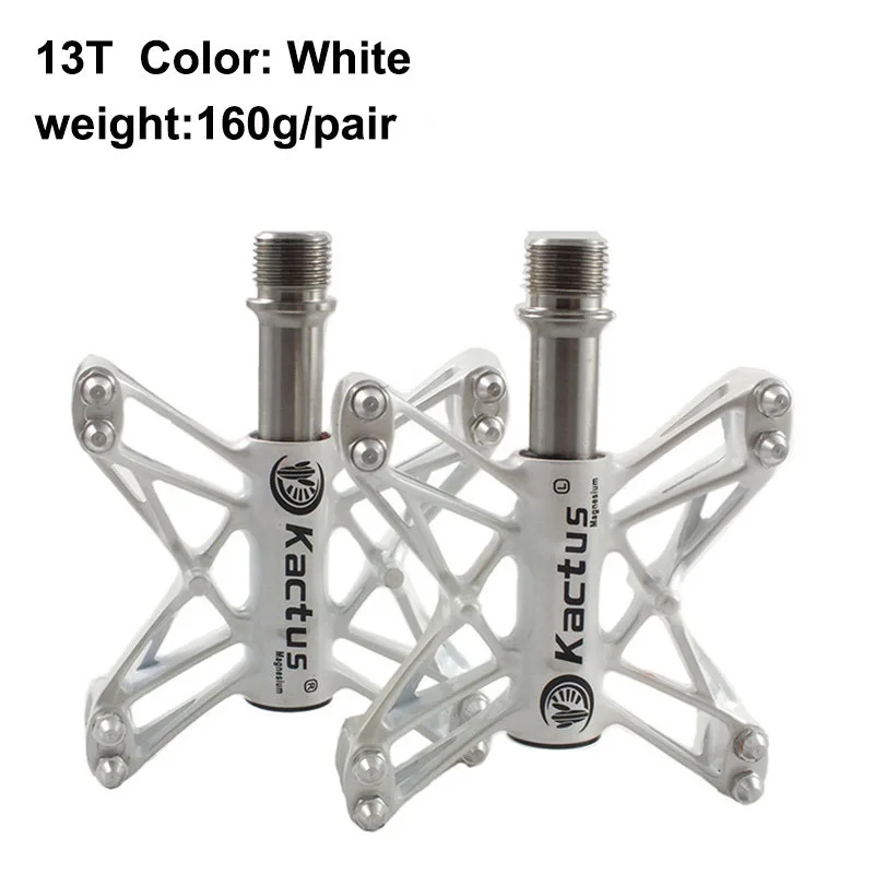 13T 160g white 161 г/пара, титановые оси, педали для велосипеда, противоскользящие, ультралегкие, ЧПУ, MTB, педали для шоссейного велосипеда, велосипедные BMX 3, герметичные педали с подшипником - Цвет: 13T 160g white