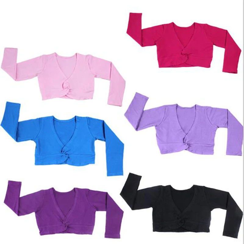 

2018 Fashion Girl Ballet Gymnastic Leotard Jacket Long Sleeved Dance Sweater Top Coat Kids Dance Clothing Jacket Wrap Ballet