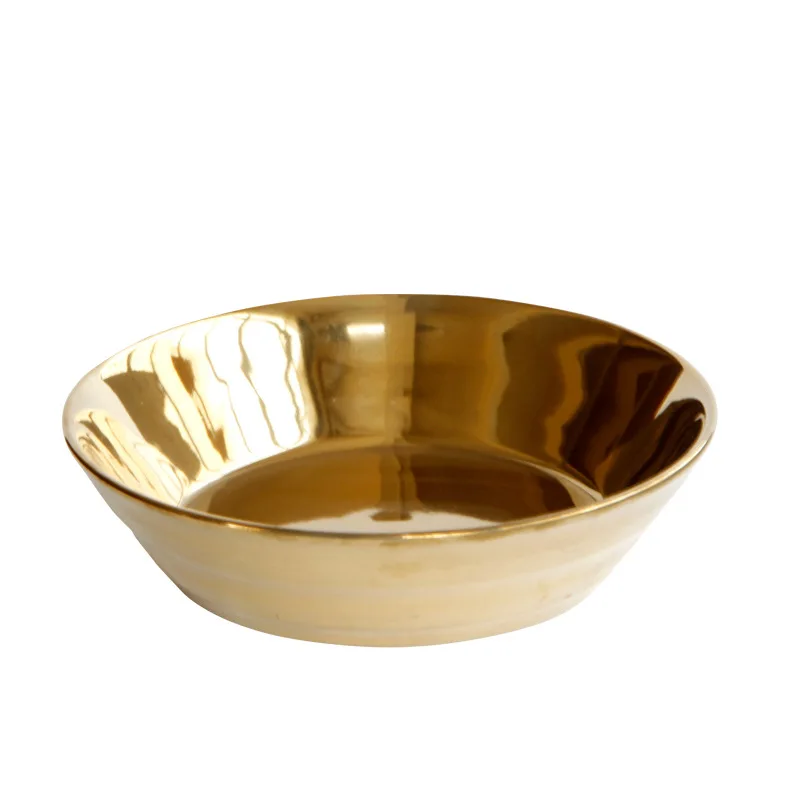 Керамическая посуда позолоченная керамическая тарелка для супа простая фруктов