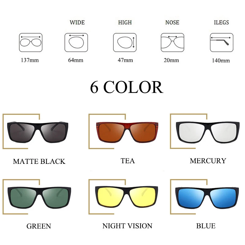 Классические мужские поляризованные солнцезащитные очки винтажный фирменный