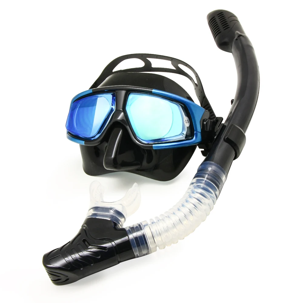 

Rx Prescription Corrective Optical Diving Gear Kit Hyperopia Myopia Snorkel Set Dry Top Scuba Mask Wide Vision Anti-fog Uv400