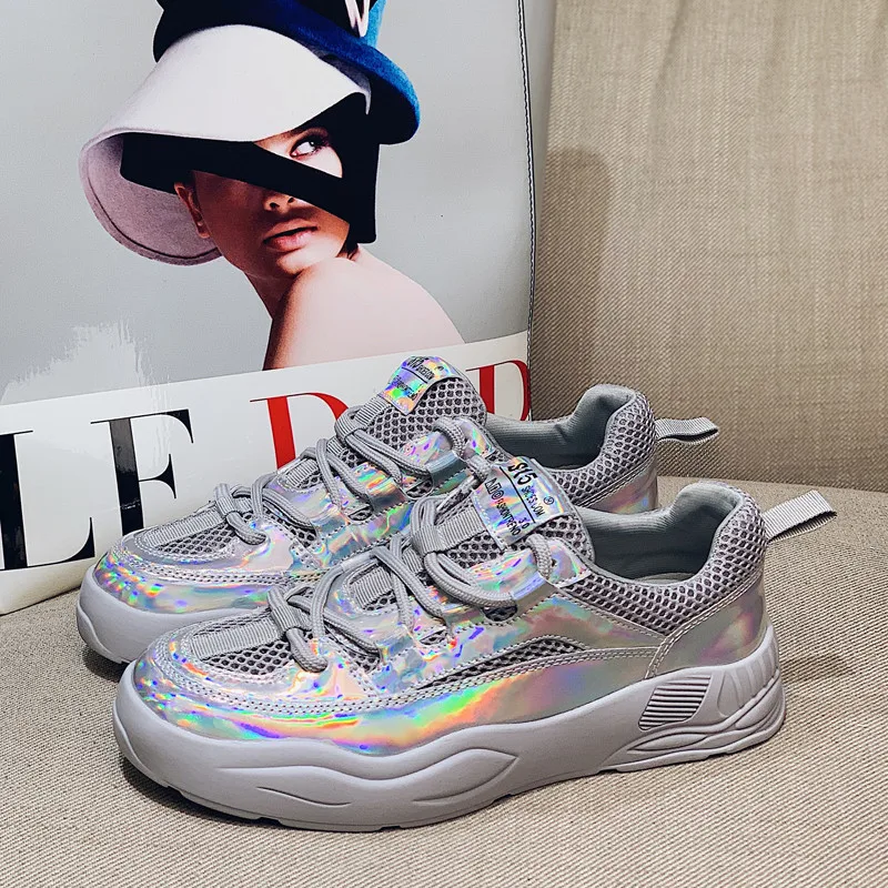 Европейские женские кроссовки 2020 0ld ботинки Харадзюку на толстой плоской подошве