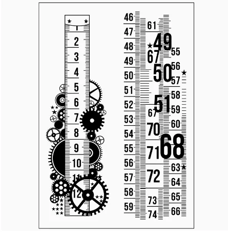 Линейка штамп для скрапбукинга прозрачный силиконовый резиновый DIY Фотоальбом