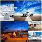 Фон для фотосъемки с изображением аэропорта, самолета, компьютерная печать, реквизит для детской портретной фотосъемки