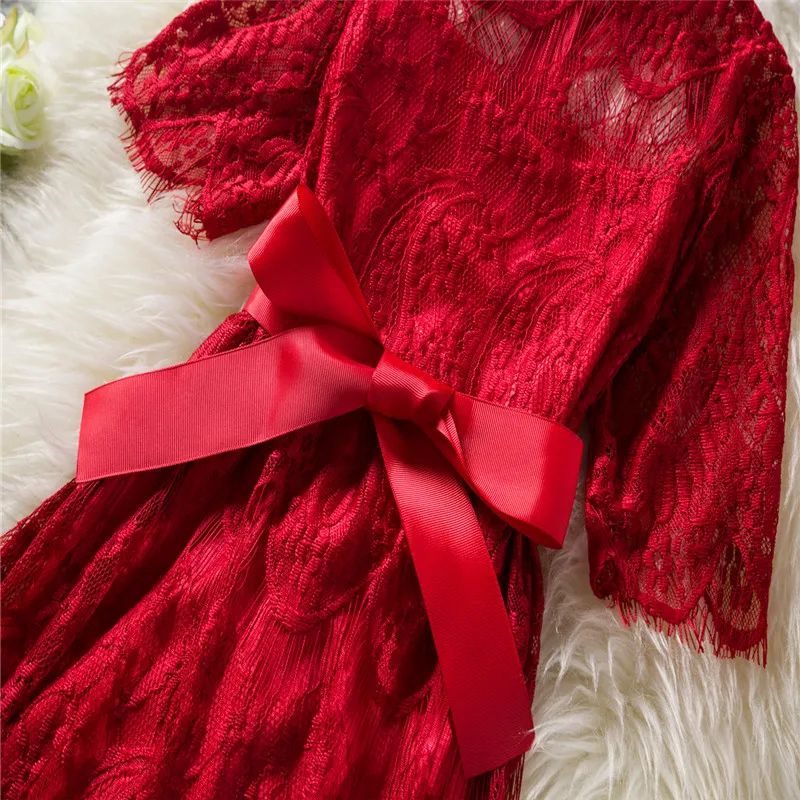 Girl Solid Red White Princess Pageant Party Bridesmaid Dresses Children Formal Flower Dress | Детская одежда и обувь