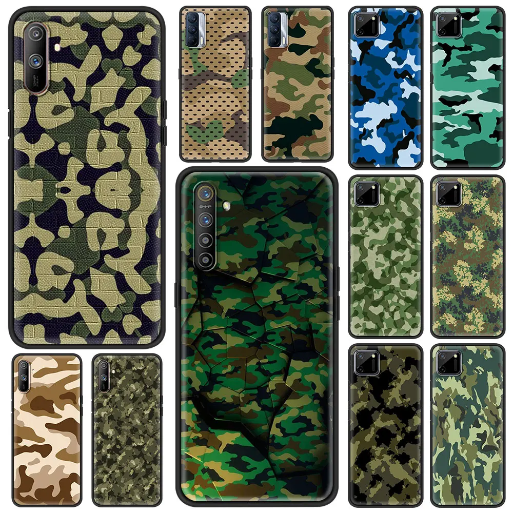 

Luxury Cover for Realme C3 C11 5 6 7 8 X50 Pro XT C25 C15 GT Neo V13 5G Phone Case Shell Camouflage Pattern Camo Military Army