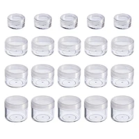 100pcs 2g 3g 5g 10g 15g 20g empty plastic cosmetic cream jar transparent sample makeup pot eye shadow lip balm container