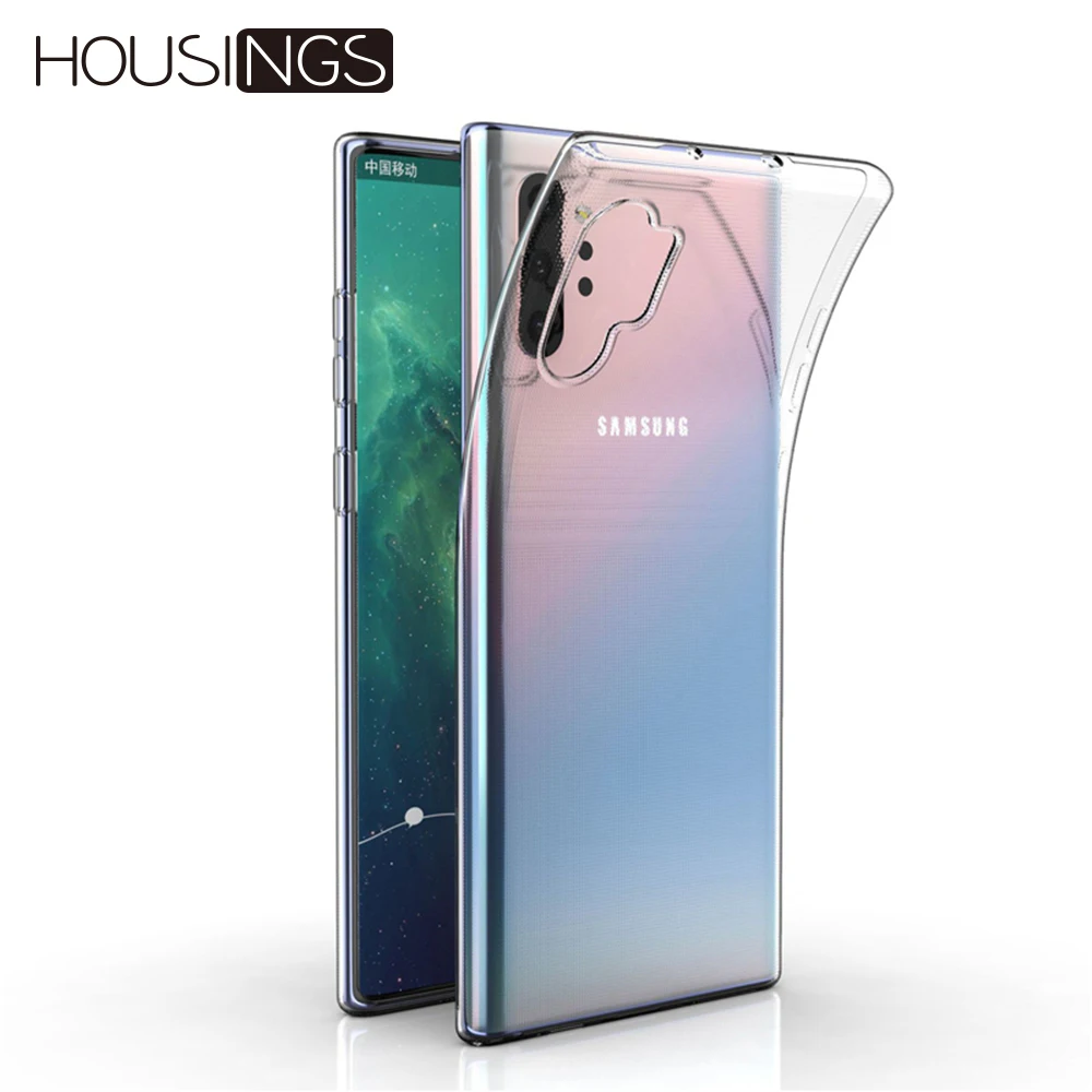 Корпус для samsung Note 10 Plus прозрачный чехол ультра тонкий Galaxy + Pro силиконовый мягкий