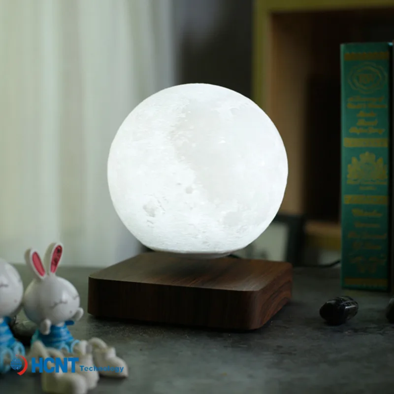 Maglev Lunar Lamp 3D Printing Lunar Home Furnishings Led Night Three-color Conversion Power Failure Protection