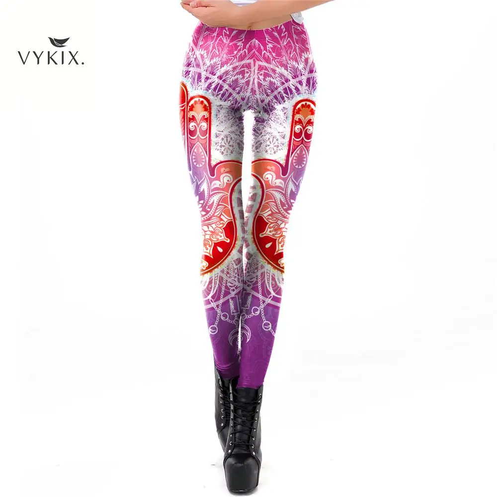 Женские леггинсы брюки с цветочным принтом лотоса женские тонкие мандала Хамса