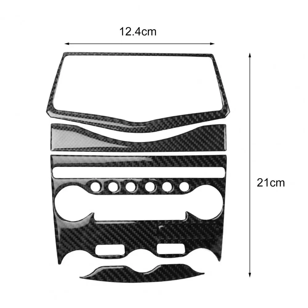 

5Pcs/Set Car Air Conditioning Adjustment Panel Cover Trim Carbon Fiber Decorative Stickers Self-Adhesive Decal