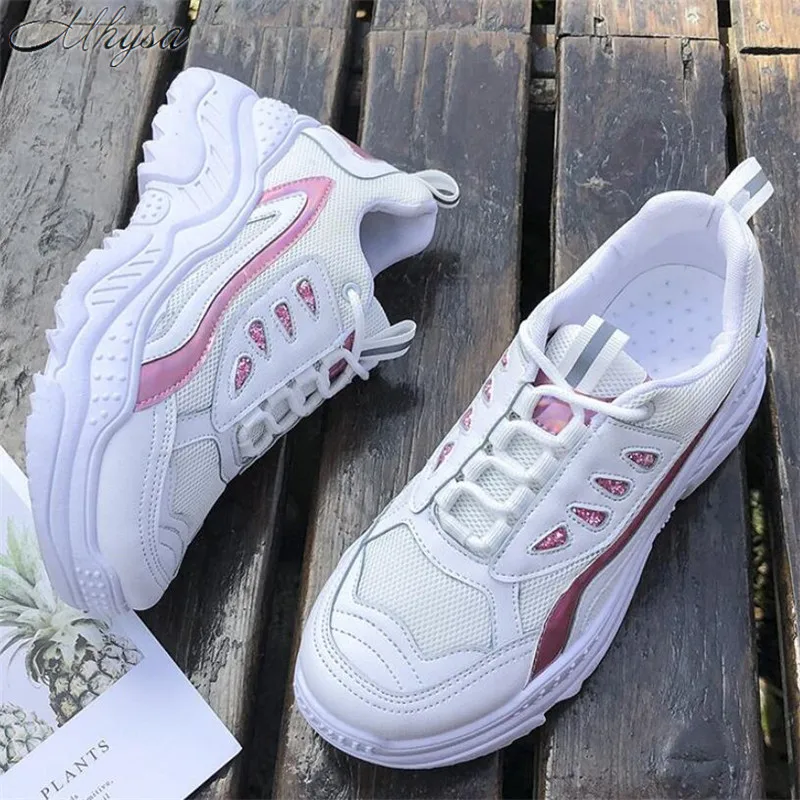 

2019 Women Sneakers Fashion Casual Shoes Woman Comfortable Breathable Mesh Flats Female Platform vulcanized shoes T1092