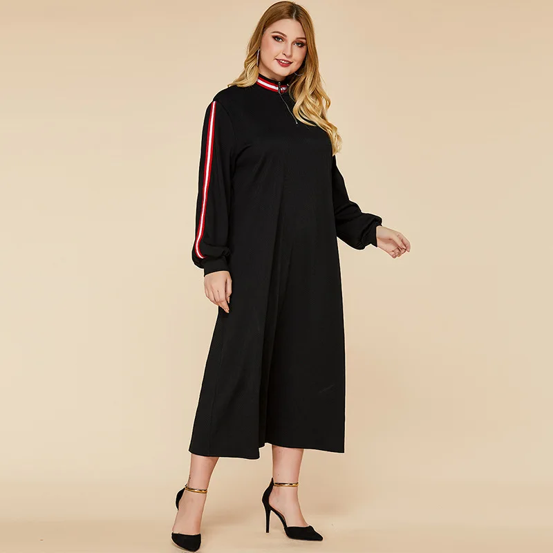 

Turkey Muslim Hijab Dress Women Stand Collar Sport Tracksuit Moroccan Kaftan Eid Abaya Islamic Clothing Dresses Musulman Vestido