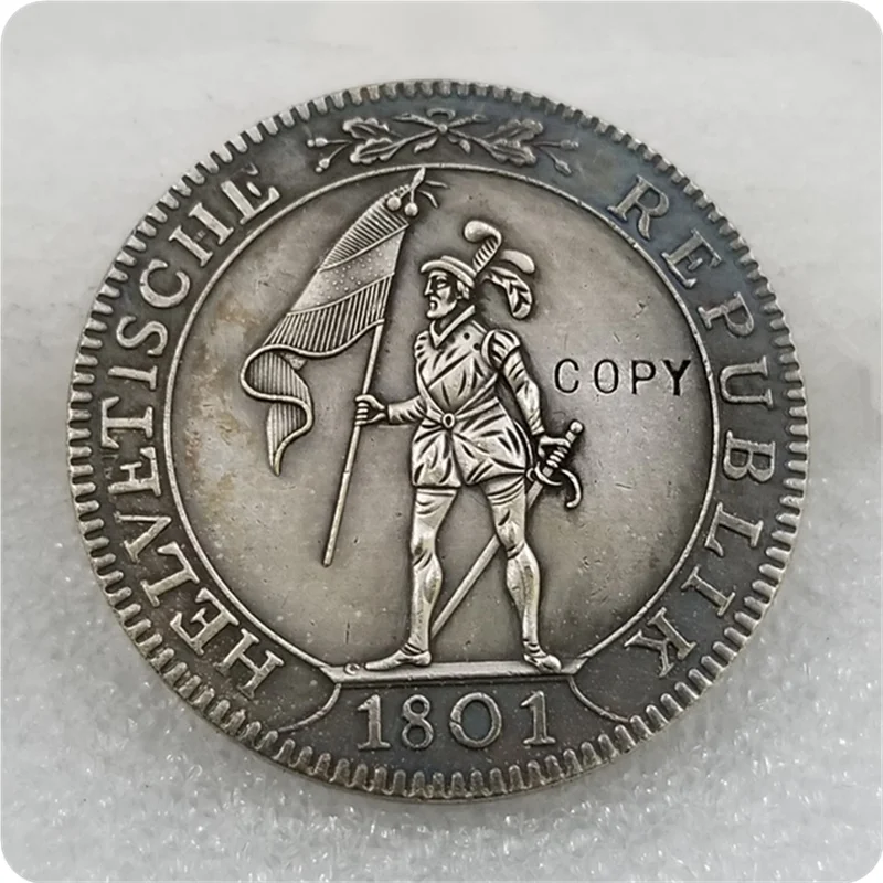 1801 B Swiss 4 FRANKEN копия серебряной монеты|Безвалютные монеты| |