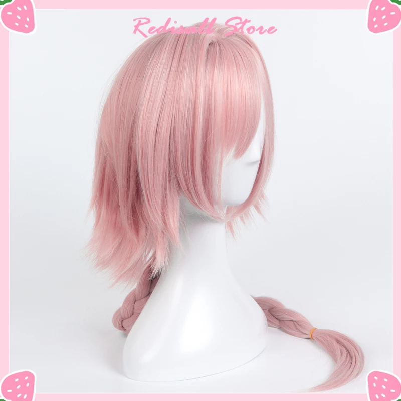 FGO парик аниме Astolfo Fate Grand Order Cosplay Длинные косички розовый белый термостойкий