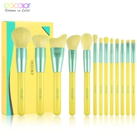 docolor makeup brushes 13pcs lemon makeup brush set foundation eye shadows blending face powder concealers blush make up brushes