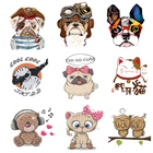 Термонаклейки для одежды, нашивки для одежды, наклейки для кошек, сделай сам, милая наклейка для собак, гибкая плавкая переводная виниловая клейкая Полоса