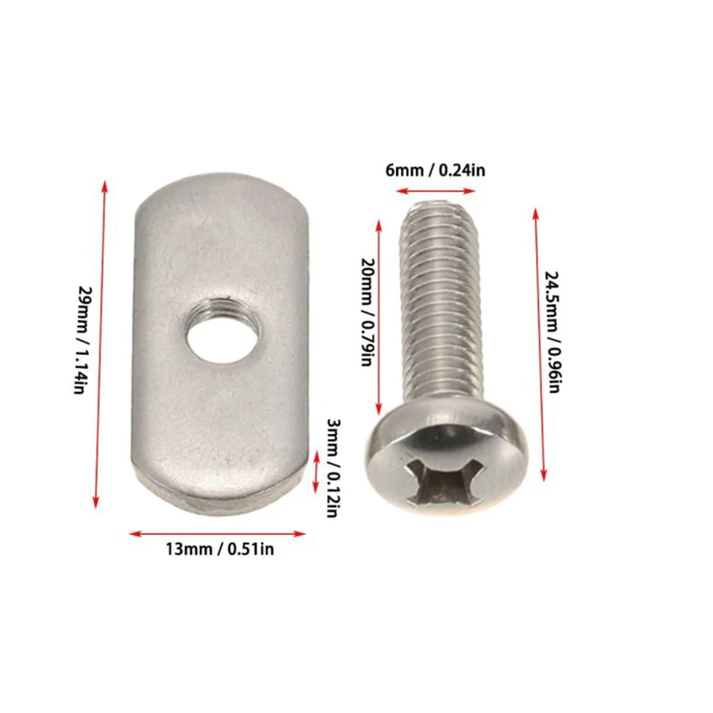 

Stainless Steel Universal Water Sports Replacement Parts Hardware Rustproof Kayak Rail Screws Set Corrosion Resistant Track Nuts