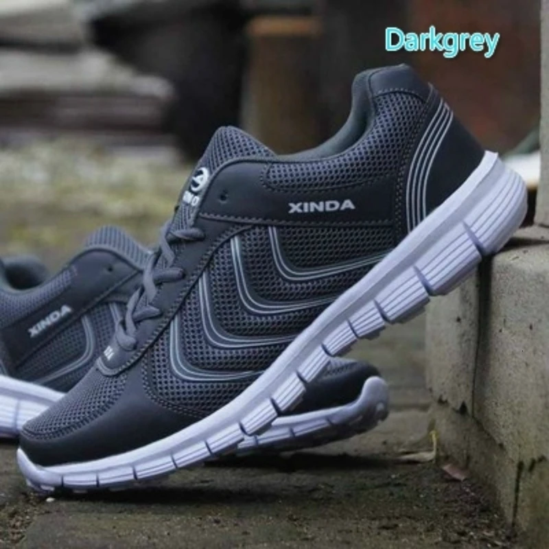 Кроссовки мужские сетчатые суперлегкие дышащие на шнуровке повседневная