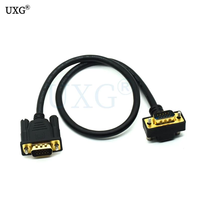 Кабель VGA 3 + 6 с углом поворота 90 градусов Удлинительный кабель HD 15 контактов