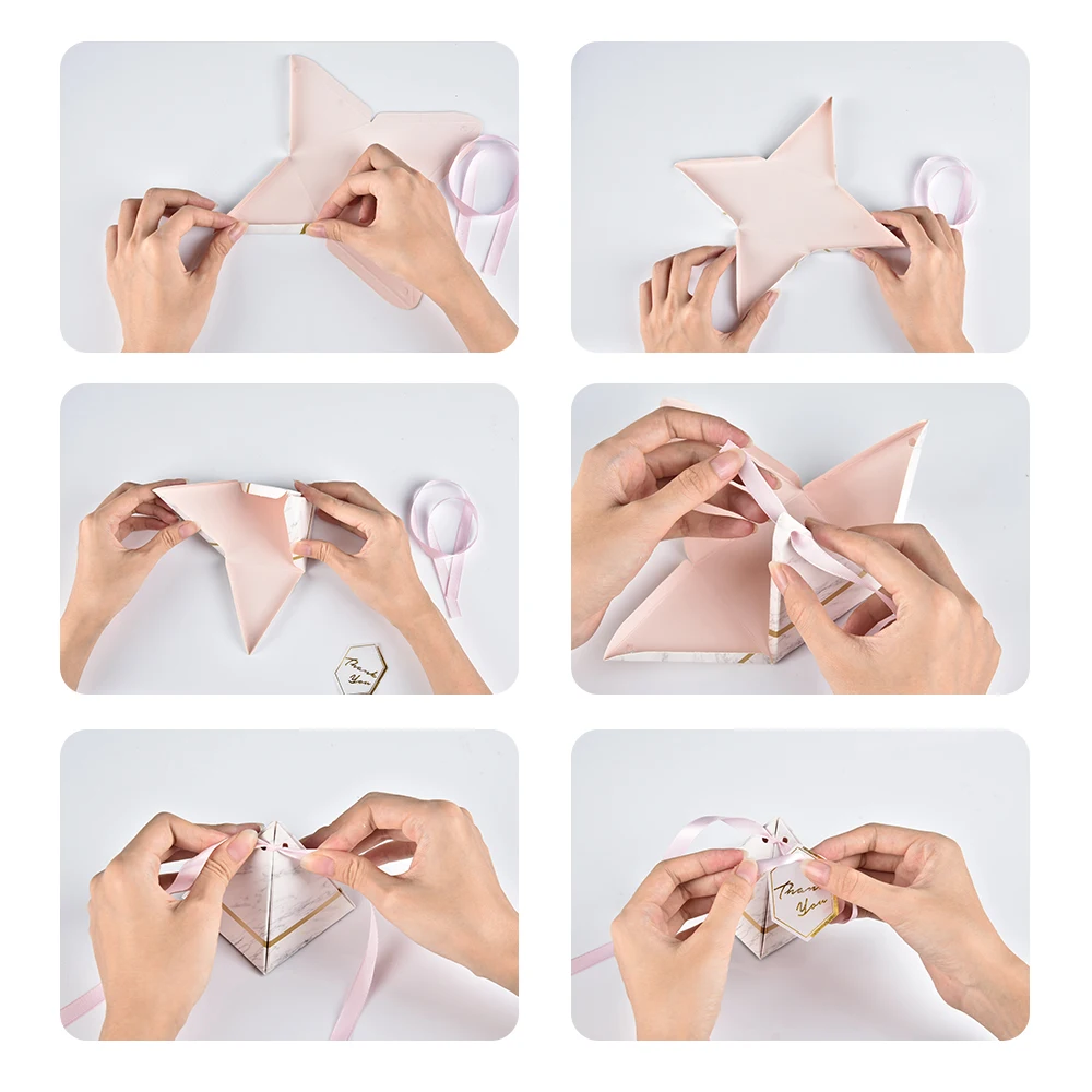 Треугольная пирамида мраморная коробка конфет Свадебные коробки для подарков с