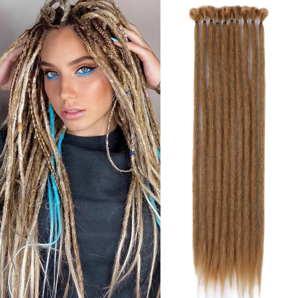 Hippie Reggae Hair Dreads Handmade Dreadlocks Hair Extension Soft Locks Crochet Hair Faux Locs Hip Hop Rock Roll Braiding Hair