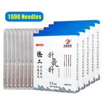 1000pcslot disposable acupuncture needles red copper handle surgical steel aseptic foil packaging beauty health body