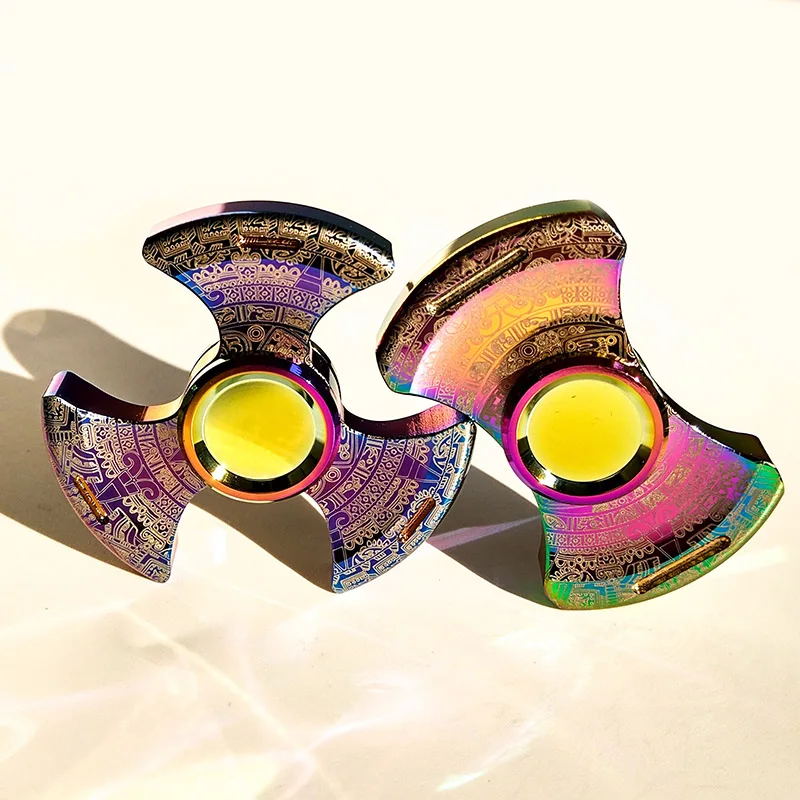 

Out of Print Fidget Spinner Antistress Hand Spinner Metal EDC Maya Mirror Pure Steel Rotation Time 5 Minute Handspinner Toy