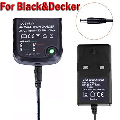 Штепсельная Вилка US/UK/EU 500mAh 3 в 1 зарядное устройство для BLACK & DECKER/PORTER CABLE/STANLEY 20V