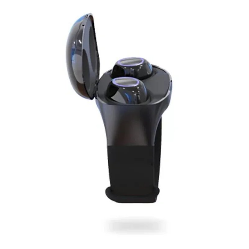 black TWS Bluetooth 5,0, беспроводные наушники, спортивные наушники с громкой связью, гарнитура с смарт-браслетом, часами, фитнес-браслетом - Цвет: black
