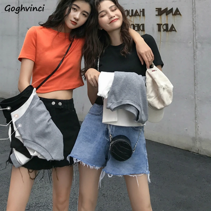 Футболка женская с коротким рукавом однотонный базовый Универсальный Цветной