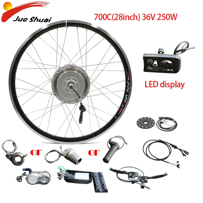 700C 36V 250W LED Двигатель bafang колесо 36V250W Ebike электрическое преобразование велосипедов Комплект 26''700C концентратор велосипед с электродвигателем 8fun комплект Bicicleta Electrica - Цвет: 700C 36V 250W LED