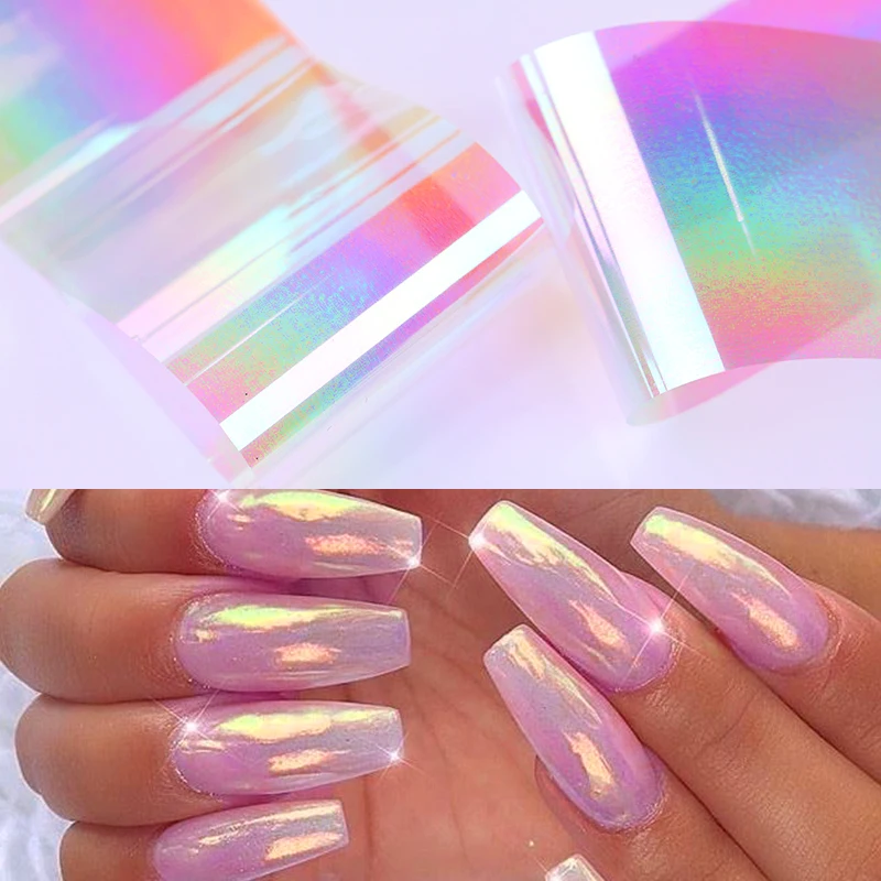 1 рулон фольги для ногтей Аврора переводная наклейка дизайна слайдер бумажные