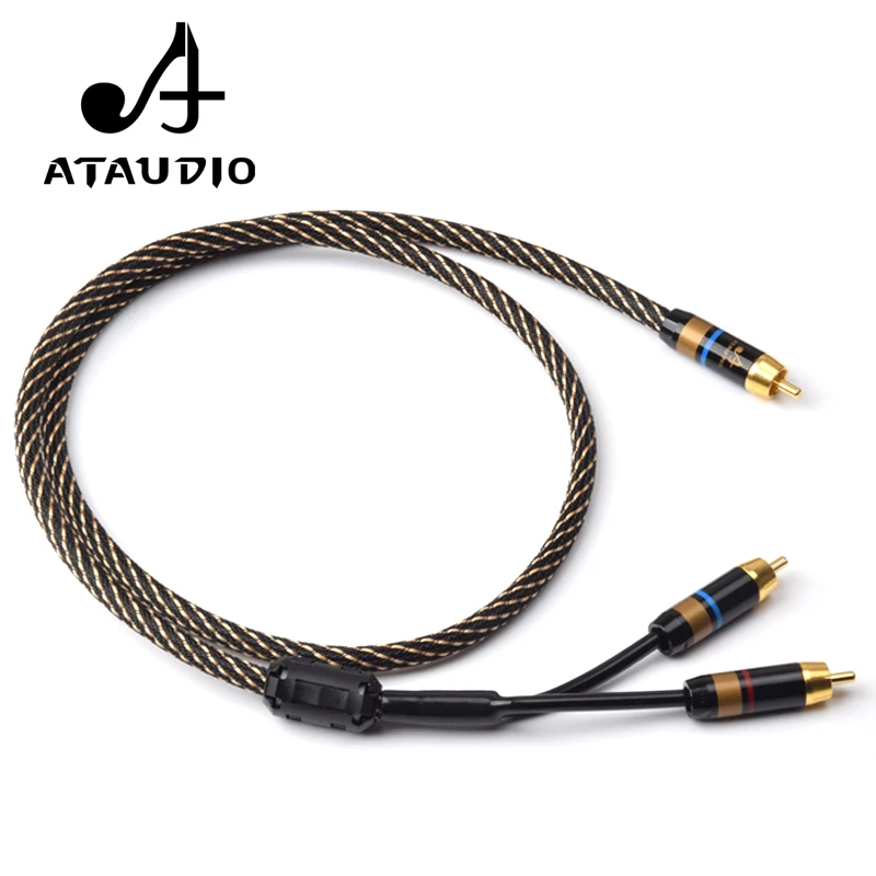 ATAUDIO HIFI RCA к 2 сабвуфер кабель высокого качества один Sub-2 сплиттер Y | Электроника