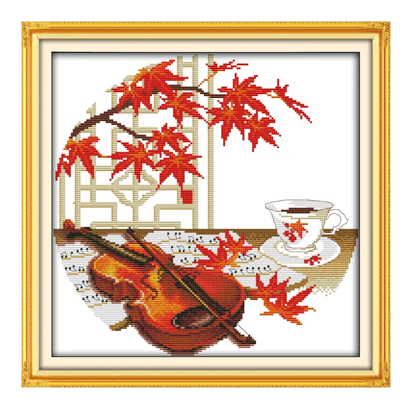 Набор для вышивки на холсте крестиком сделай сам домашнего декора скрипки | Дом и