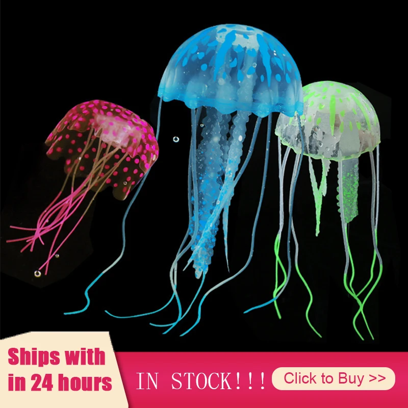 

Colorful Artificial Glowing Effect Jellyfish Fish Tank Aquarium Decor Mini Submarine Ornament Decoration Aquatic Pet Supplies