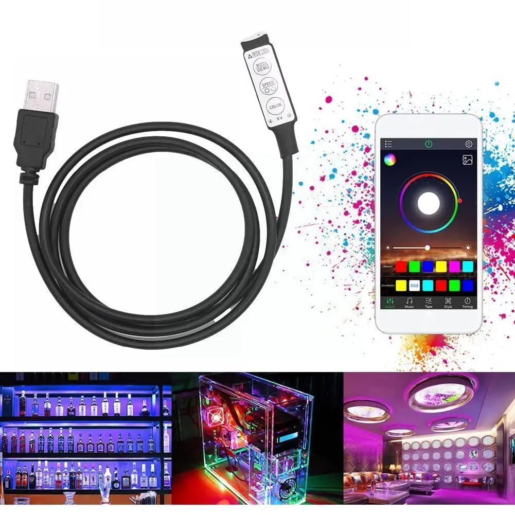 

Миниатюрный пульт дистанционного управления Rgb Z3h4, Светодиодная лента с 3 клавишами, диммер, 24 клавиши, 44 клавиши, 5 В, с Usb, Rf